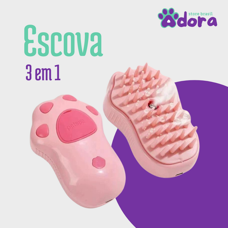 Escova removedora de pelos elétrica 3 em 1 para pets