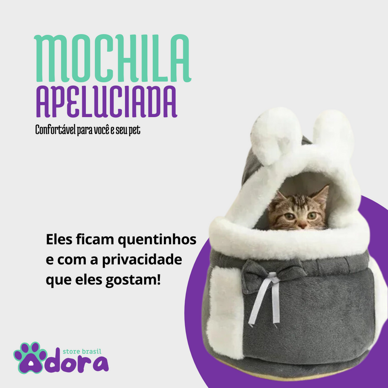 Mochila de pelúcia para transporte