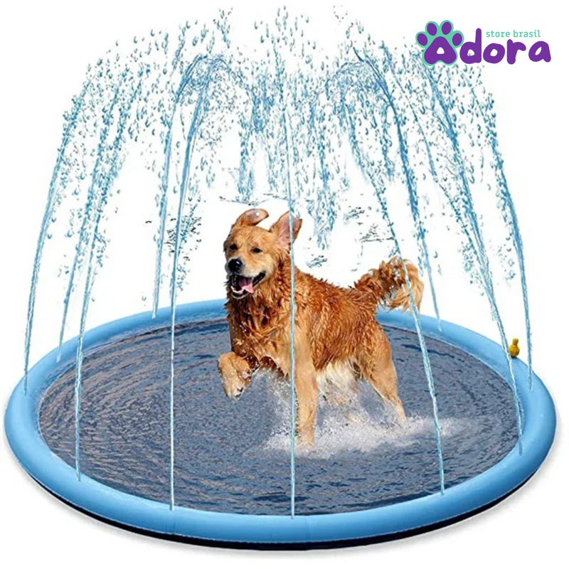 Piscina de aspersão interativa para cães