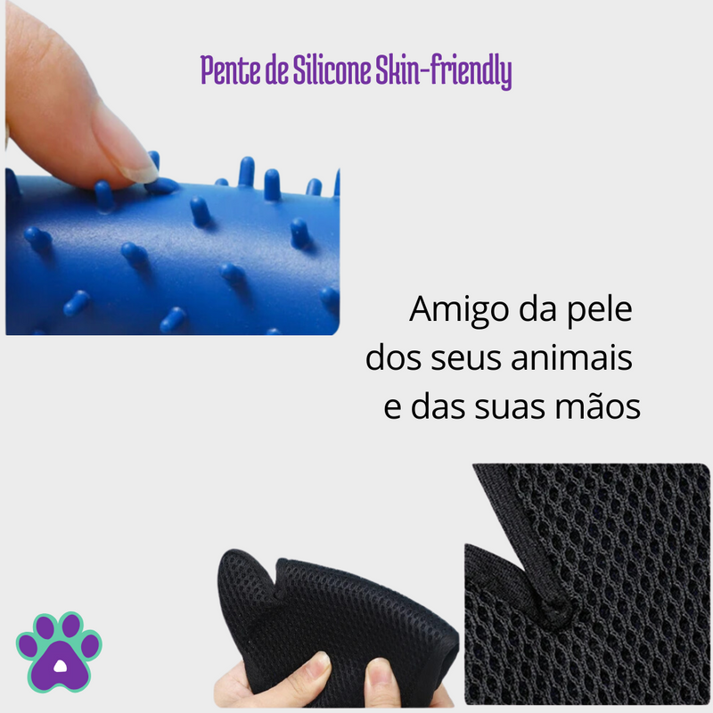 Luvas de silicone para remoção de pelos de pets